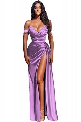 Robe de bal sirène sexy en satin à épaules dénudées avec queue amovible_15