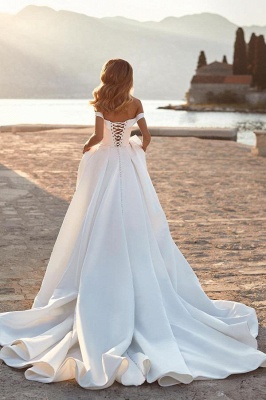 Off-the-Shoulder Ball Gown Wedding Dresses Crystals Bridal Gown_2