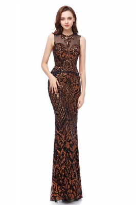 Sexy Scoop Neck Lace Mermaid Prom Dress Sleeveless Evening Gown_6