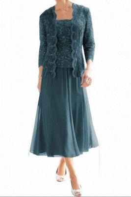 Long Sleeves Mother of the Bride Dress With Lace 3 Piece Outfit for Wedding Guest