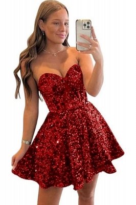 Sequin Short Homecoming Dresses for Teens Sparkly Prom Dress Tight Cocktail Dresses with Pocket
