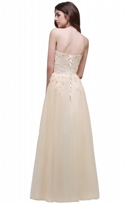 AUBRIANNA | Aline Floor Length Tulle Prom Dress With Appliques_3