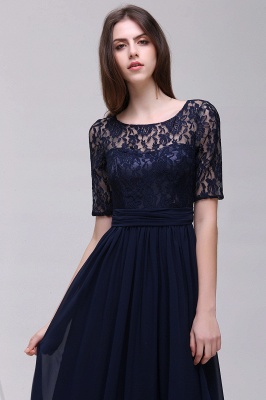 AUBRIELLE | A-line Scoop Chiffon Elegant Prom Dress With Lace_12