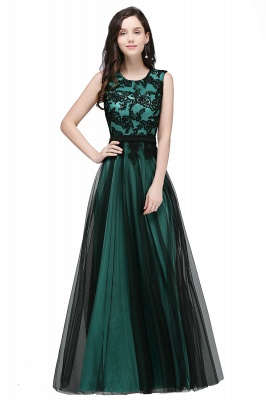 ARABELLA | A-line Scoop Floor Length Lace  Evening Dresses_3