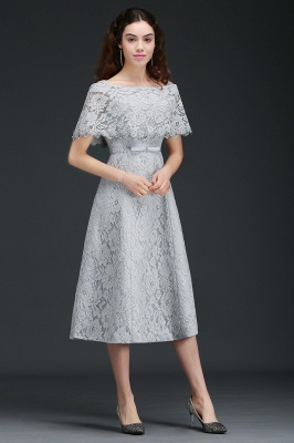 ALEXIS | A Line Off Shoulder Tea-Length Lace Homecoming Dresses With Sash_7