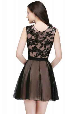 ELEANOR | A-line Crew Short Sleeveless Tulle Lace Appliques Prom Dresses_2