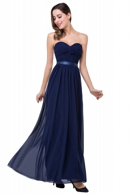 ADELINA | A-line Strapless Chiffon Bridesmaid Dress with Draped_3