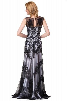 DANIELA | Scoop Neck Mermaid Black lace Applique Evening Prom dresses_14