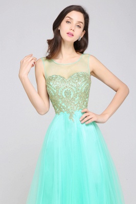 ARIA | A-line Scoop Tulle Gorgeous Evening Dresses with Appliques_11