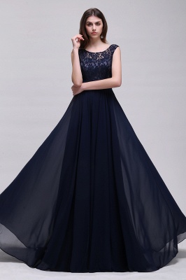 AUDRINA | A-line Scoop Chiffon Prom Dress With Lace_7