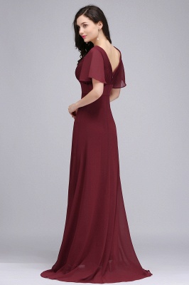 COLETTE | A-line Floor-length Chiffon Burgundy Prom Dress with Soft ...