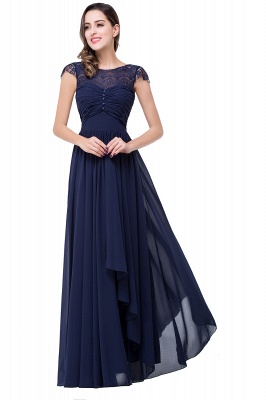 ELLEN | A-line Short Sleeves Chiffon Bridesmaid Dresses with Ribbon Bow_6