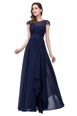 ELLEN | A-line Short Sleeves Chiffon Bridesmaid Dresses with Ribbon Bow_18