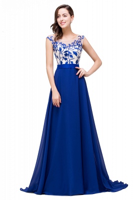 EMILIE | A-Line Floor-Length Sleeveless Chiffon Prom Dresses with Lace-Appliques_4