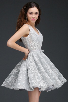 ALEAH | A Line Strtaps Lace Cocktail Homecoming Dresses With Sash_5