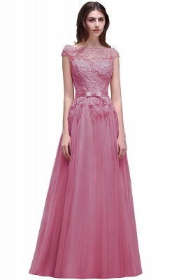 AUBREE | A-line Floor-Length Tulle Prom Dress With Lace Appliques_2