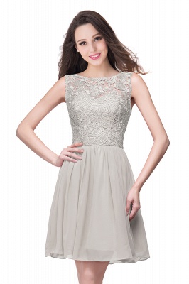 ELIANA | A-line Short Sleeveless Bateau Chiffon Ruffles Lace Top Prom Dresses_7