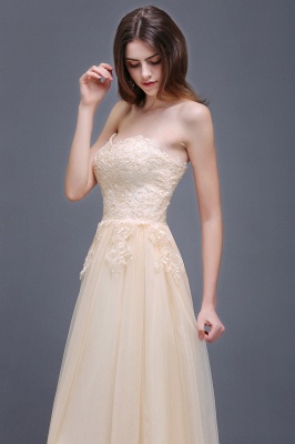 AUBRIANNA | Aline Floor Length Tulle Prom Dress With Appliques_6