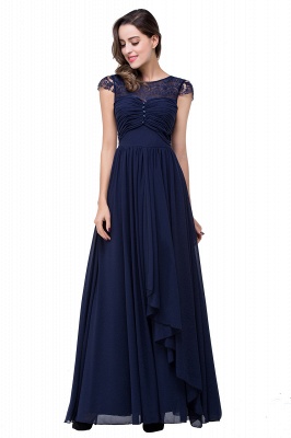 ELLEN | A-line Short Sleeves Chiffon Bridesmaid Dresses with Ribbon Bow_9