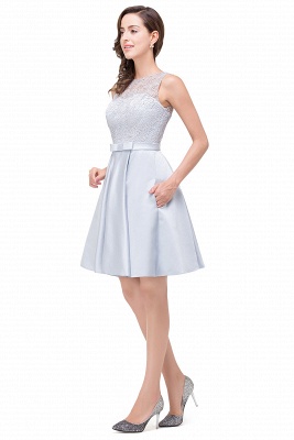 Vestidos baile cortos encaje sin mangas de raso elegante hasta la | Newarrivaldress.com