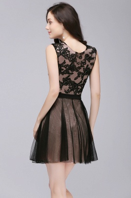 ELEANOR | A-line Crew Short Sleeveless Tulle Lace Appliques Prom Dresses_4
