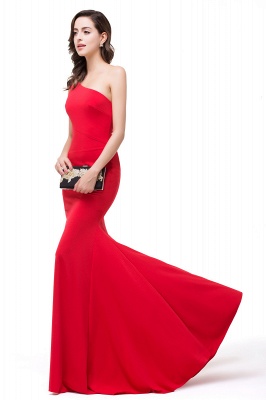 EMMALYN | Mermaid One-Shoulder Floor Length Red Prom Dresses_5