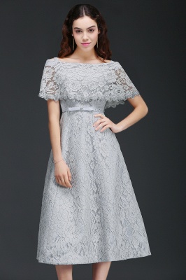 ALEXIS | A Line Off Shoulder Tea-Length Lace Homecoming Dresses With Sash_1