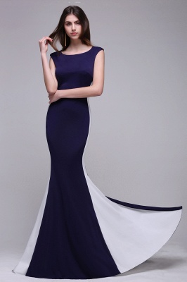 BLAKE | Sheath Scoop Floor-Length Dark Navy Evening Dresses_6