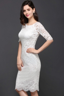 CLAIRE | Column Scoop Neck Knee-length Lace Prom Dress ...