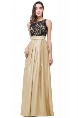 ELLIE | A-line Floor-length Crew Chiffon Lace Bridesmaid Dresses_2