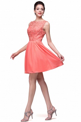 ELIANA | A-line Short Sleeveless Bateau Chiffon Ruffles Lace Top Prom Dresses_13