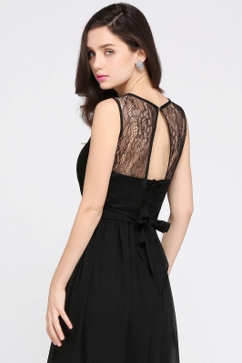 Jewel Lace Keyhole vaina palabra de longitud negro gasa sexy vestido de noche_15