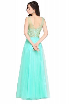 ARIA | A-line Scoop Tulle Gorgeous Evening Dresses with Appliques_9