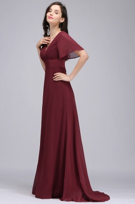 COLETTE | A-line Floor-length Chiffon Burgundy Prom Dress with Soft ...