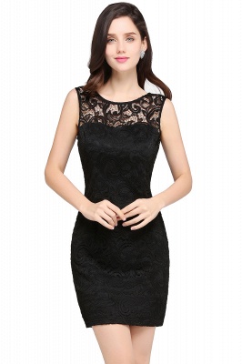 ARYA | Sheath Scoop Black Lace   Homecoming Dresses_6