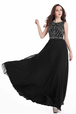 DALEYZA | Sheath Jewel Crystals Floor Length Long Chiffon Prom Dresses_7