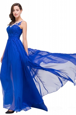 EMILIA | A-line Scoop-Neck Floor-length Sleeveless Chiffon Prom Dresses with Appliques_7