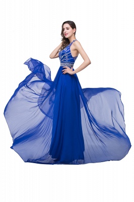 ELLA | A-line Crew Floor-length Sleeveless Tulle Prom Dresses with Crystal Beads_5