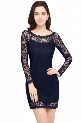 Sexy Black Lace Long Sleeves Mermaid Prom Dresses_6