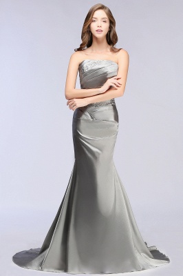 CELESTE | A-line Strapless Satin Party Dress_6