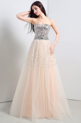 CECELIA | A-line Strapless Tulle Party Dress With  Sequined_5