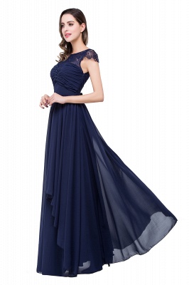 ELLEN | A-line Short Sleeves Chiffon Bridesmaid Dresses with Ribbon Bow_10