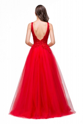 FIONA | A-Line Sleeveless Floor-Length Appliques Tulle Prom Dresses_3