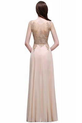 ALAYNA | Sheath Jewel Long Chiffon Evening Dresses With Applique_5