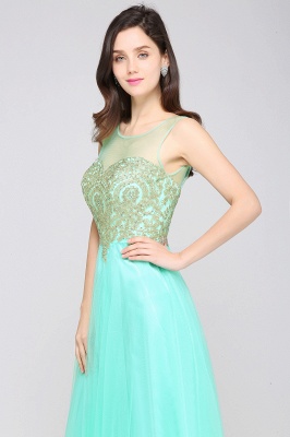 ARIA | A-line Scoop Tulle Gorgeous Evening Dresses with Appliques_13