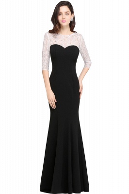 ARIEL | Mermaid Floor Length Black   Evening Dresses with Lace_1