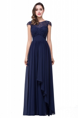 ELLEN | A-line Short Sleeves Chiffon Bridesmaid Dresses with Ribbon Bow_2