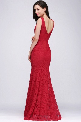 CLARISSA |Mermaid Floor-length Lace Red Prom Dress_6