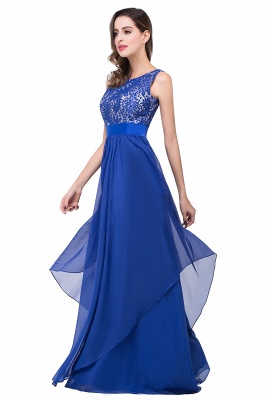 ADDISON | A-line Floor-length Chiffon Evening Dress with Lace_9