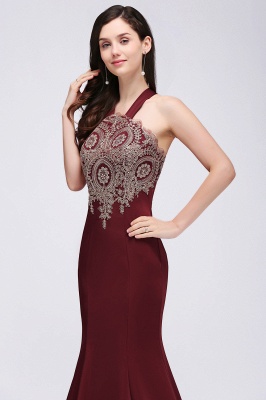 EILEEN | Mermaid Scalloped Floor-length Appliques Burgundy Prom Dresses with Beadings_6